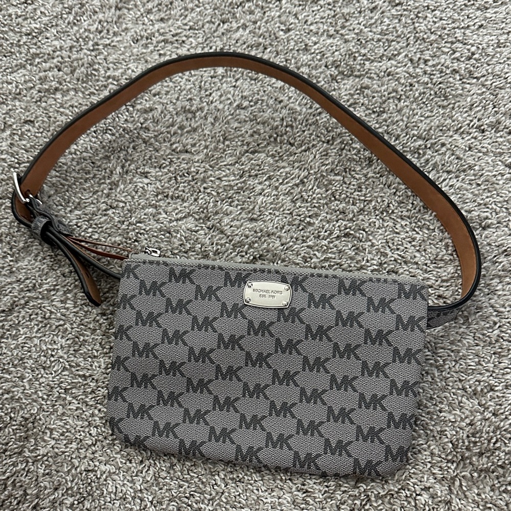 Michael Kors Gray MK Monogram Belt Bag